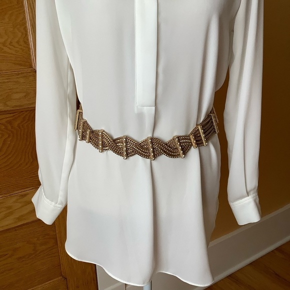 ZARA Heavy Gold Tone Webbed Chain Belt OS - Picture 12 of 15